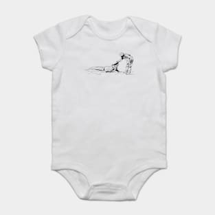 Petting an Alligator Line Art Baby Bodysuit